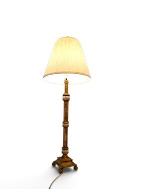 John Richard Attributed Faux Bamboo & Lucite Buffet Lamp